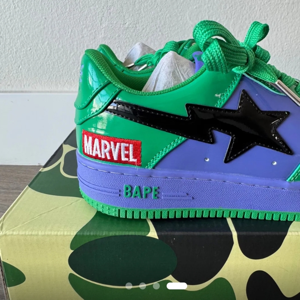 Bape Kids Superhero Sneakers - Green and Purple